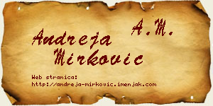 Andreja Mirković vizit kartica